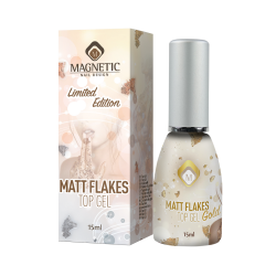 104023 - PMatte Flakes Top Gel Gold 15 ml